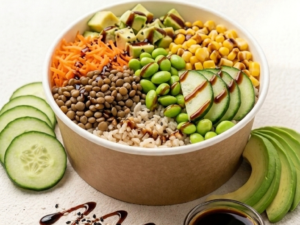 sweet & crunchy shrimp bowl