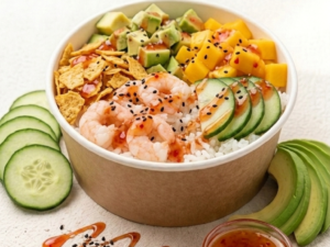 sweet & crunchy shrimp bowl